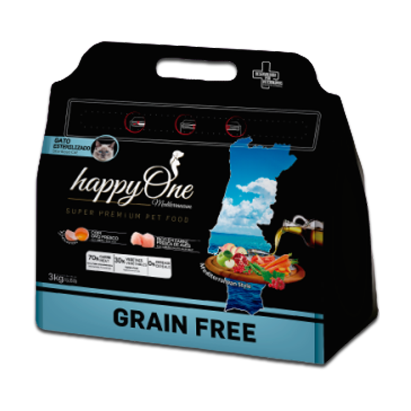 HappyOne Grain-Free Mediterraneum Sterilised Cat 3Kg dla kotów po sterylizacji