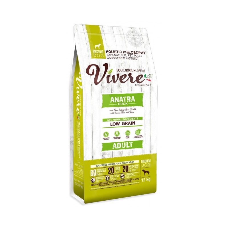 Vivere Dog Medium Adult Kaczka 12kg Karma Monobiałkowa dla średnich ras
