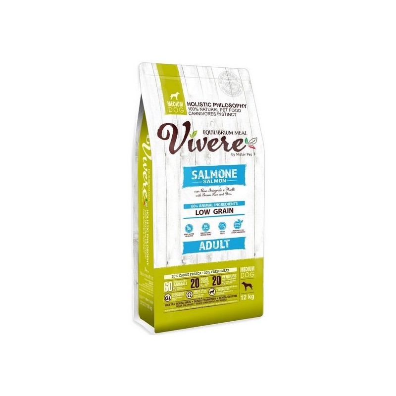 Vivere Dog Medium Adult Łosoś 12kg Karma Monobiałkowa dla średnich ras