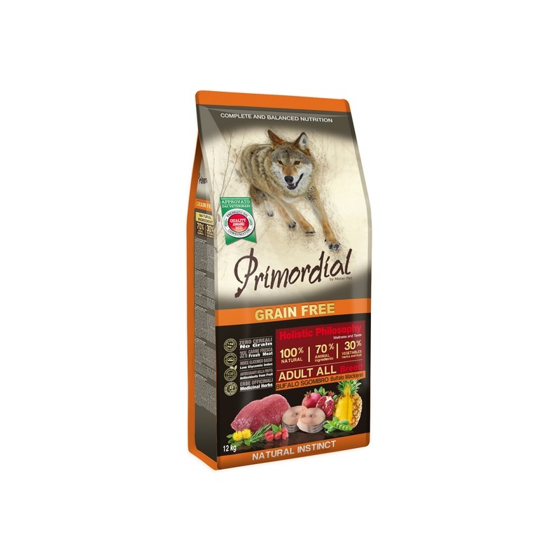 Primordial Dog Grain Free Adult Buffalo & Mackerel 12kg