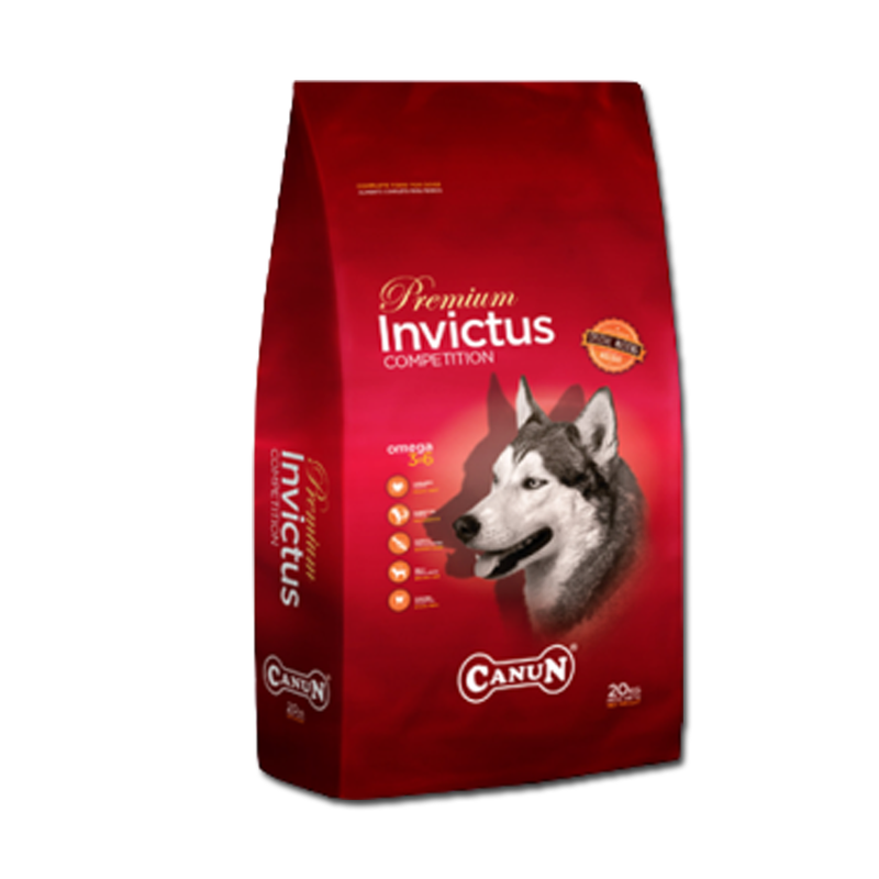 Canun Invictus Premium 20 kg z jagnięciną(mięso30%) , ryżem(25%), i rybą