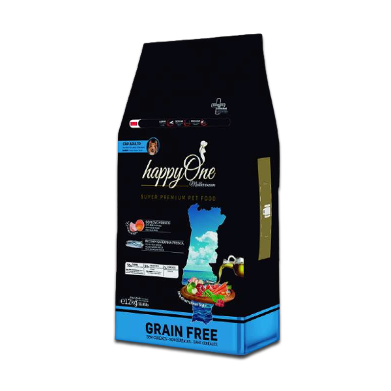happyOne Mediterraneum Adult Dog bogata w sardynki 12 kg
